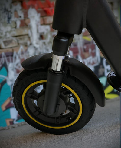 Freeway 500 e scooter wheel and front suspension