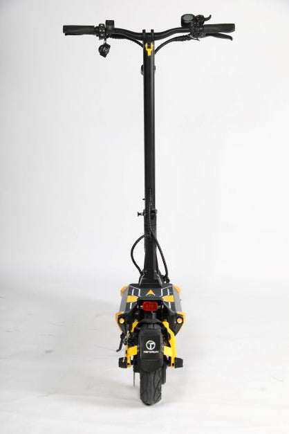 back view of the blade mini electric scooter in yellow