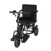 Black electric wheelchair on a white background