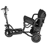 Black mobility scooter with seat on a white background