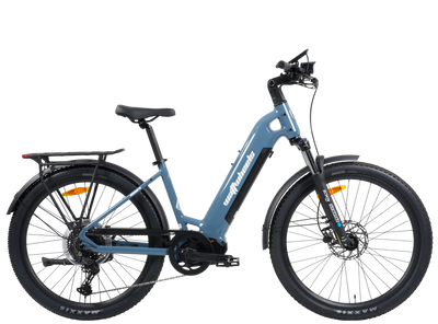 Wattwheels Bighorn LS V5 electric bike in Misty Blue, low step frame