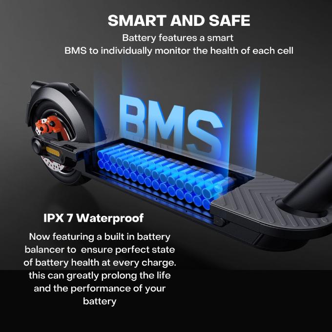 E scooter with IPX 7 Water proof battery and built in battery balancer for better battery life and safety