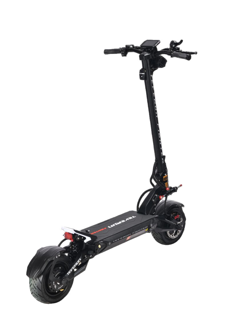 Teverun Fighter 11 Black electric scooter on a transparent background