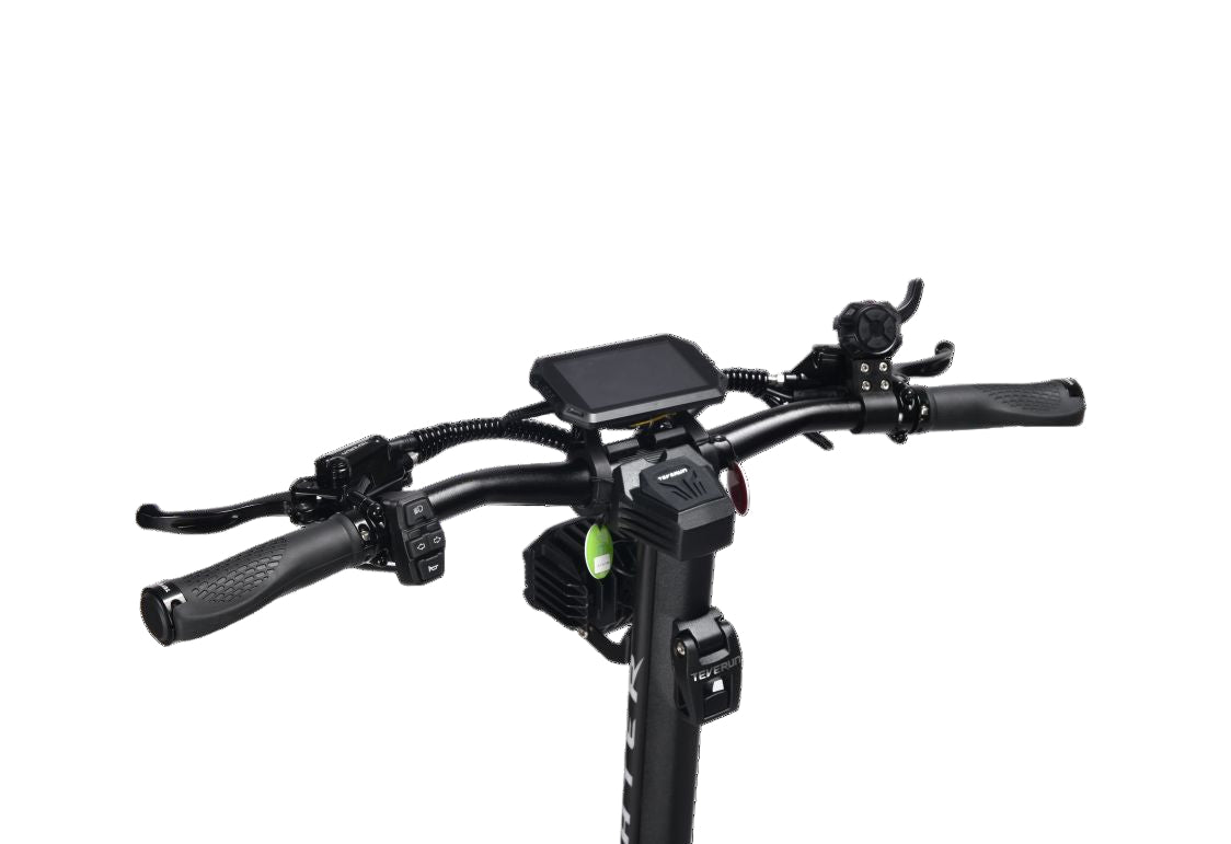 Teverun Fighter Supreme Ultra electric scooter  handlebar with control buttons on a white background