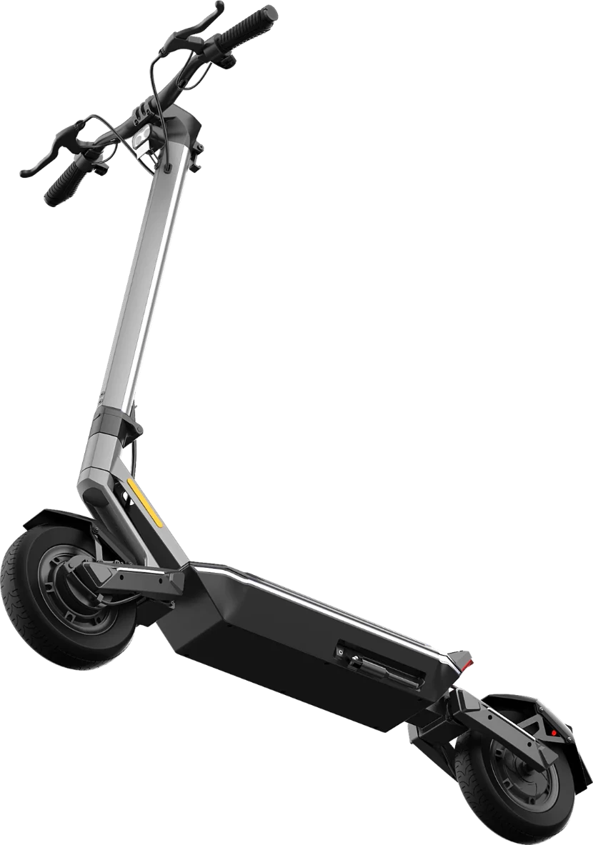 View from underneath the Punk Rider Pro, Dual motor, waterproof electric scooter from Electric Scooter Shop in Auckland. Freed Electric Scooters.