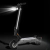 Electric scooter with headlights on a black background