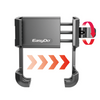 EasyDo magnetic phone mount shown on a white background with red graphic arrows indicating rotation and expansion.