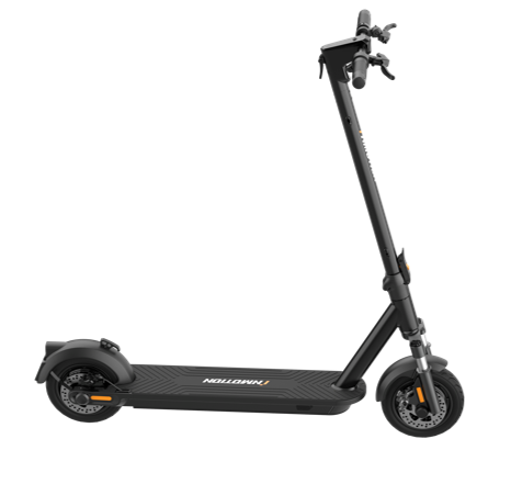 A black Nongbiki folding electric scooter shown from a side profile view against a solid white background.