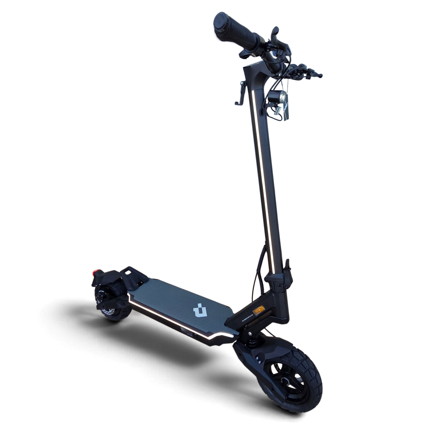 Electric Scooter Shop Punk Roamer single motor electric scooter in black with urban design and safety lighting