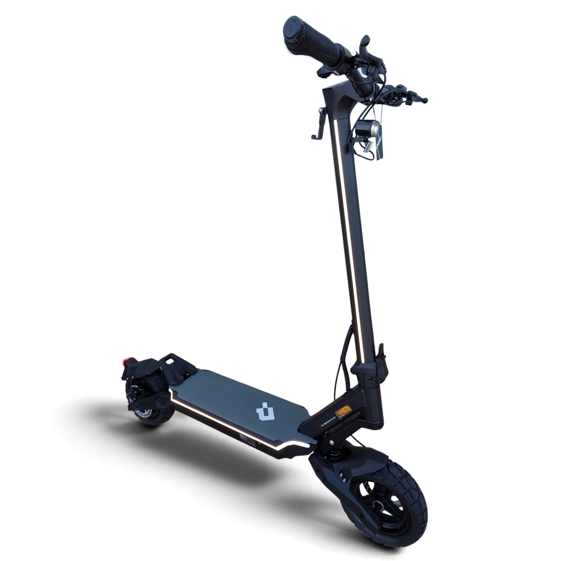 Electric Scooter Shop Punk Roamer single motor electric scooter in black with urban design and safety lighting