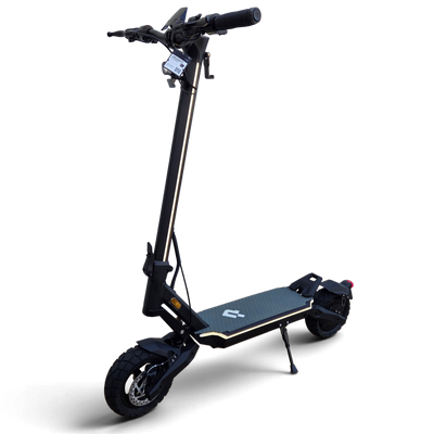 Electric Scooter Shop Punk Roamer black single motor electric scooter with LED lighting and coil suspension