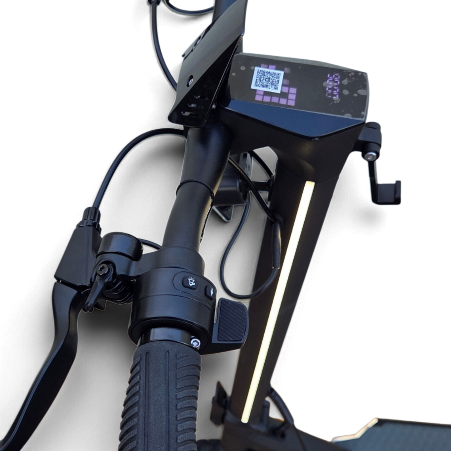 Electric Scooter Shop Punk Roamer electric scooter handlebar with integrated LED display and safety lighting