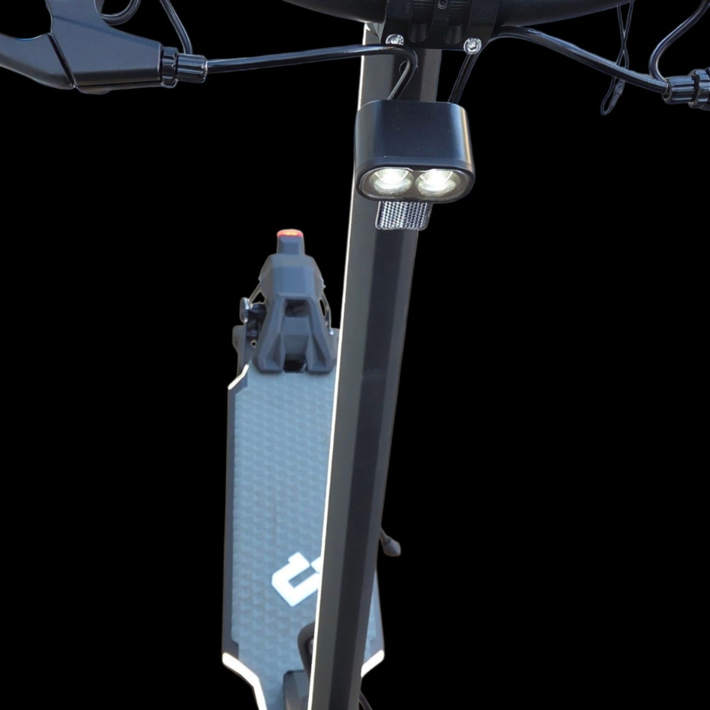 Electric Scooter Shop Punk Roamer electric scooter featuring a bright dual LED headlight and textured deck