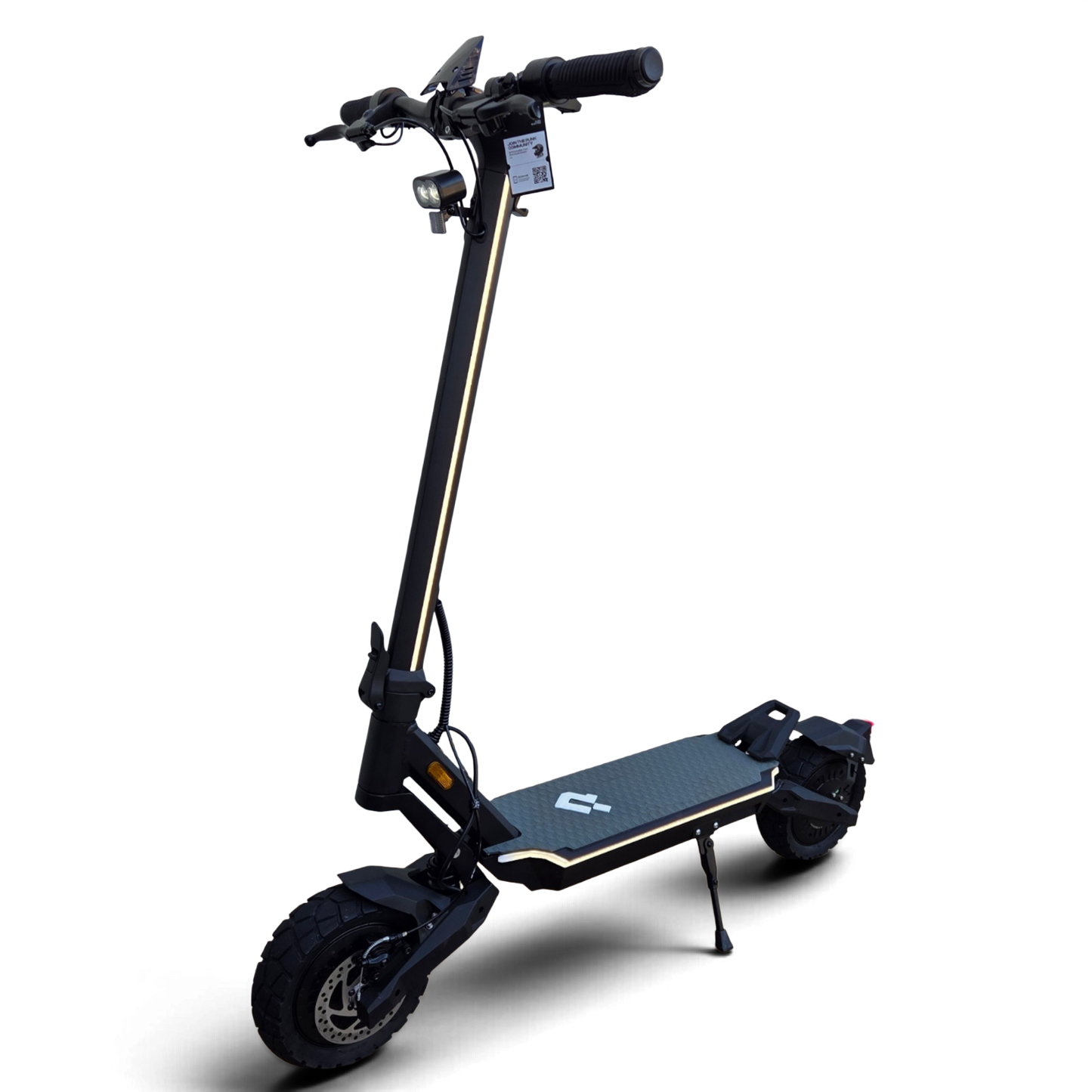 Electric Scooter Shop Punk Roamer Pro dual motor electric scooter in black with LED headlight and rugged tyres