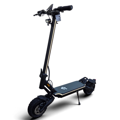 Electric Scooter Shop Punk Roamer Pro dual motor electric scooter in black with LED headlight and rugged tyres