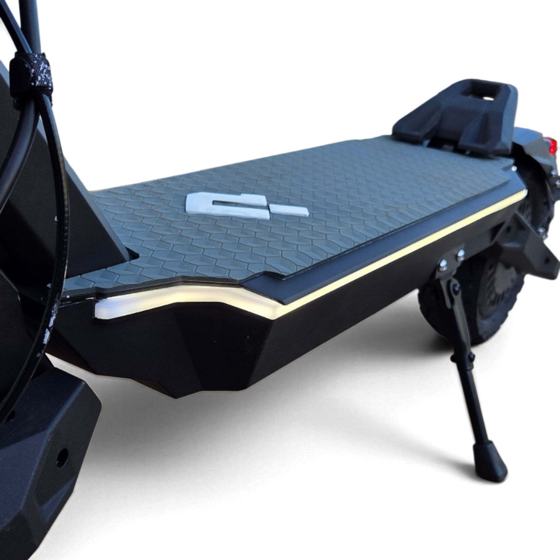 Electric Scooter Shop Punk Roamer Pro electric scooter deck with textured grip mat and integrated side safety lighting