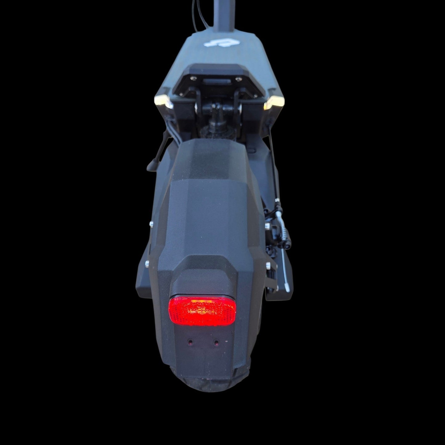 Electric Scooter Shop Punk Roamer electric scooter rear view showing the red tail light and matte black mudguard