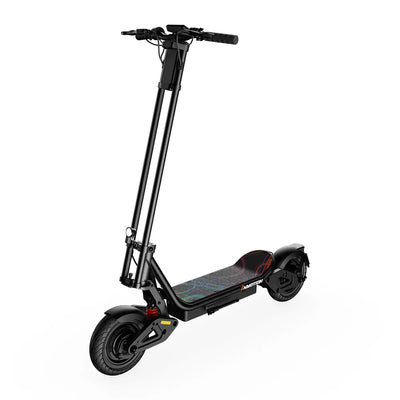 Black electric scooter on a white background