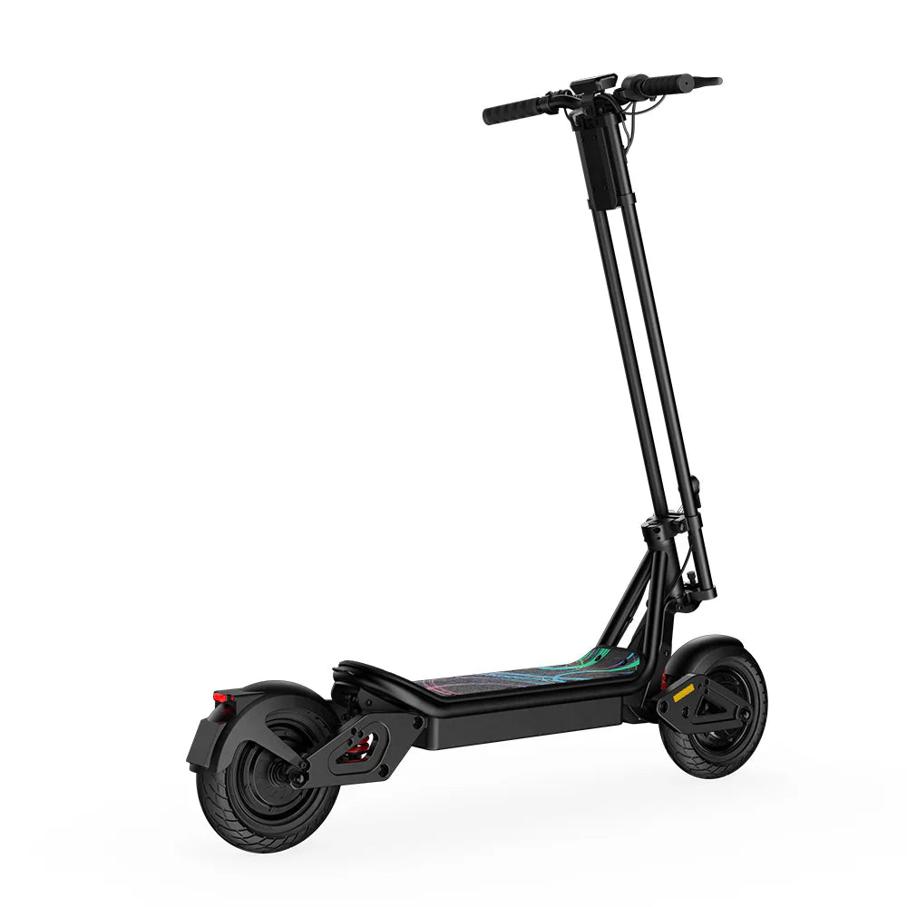 Black electric scooter on a white background