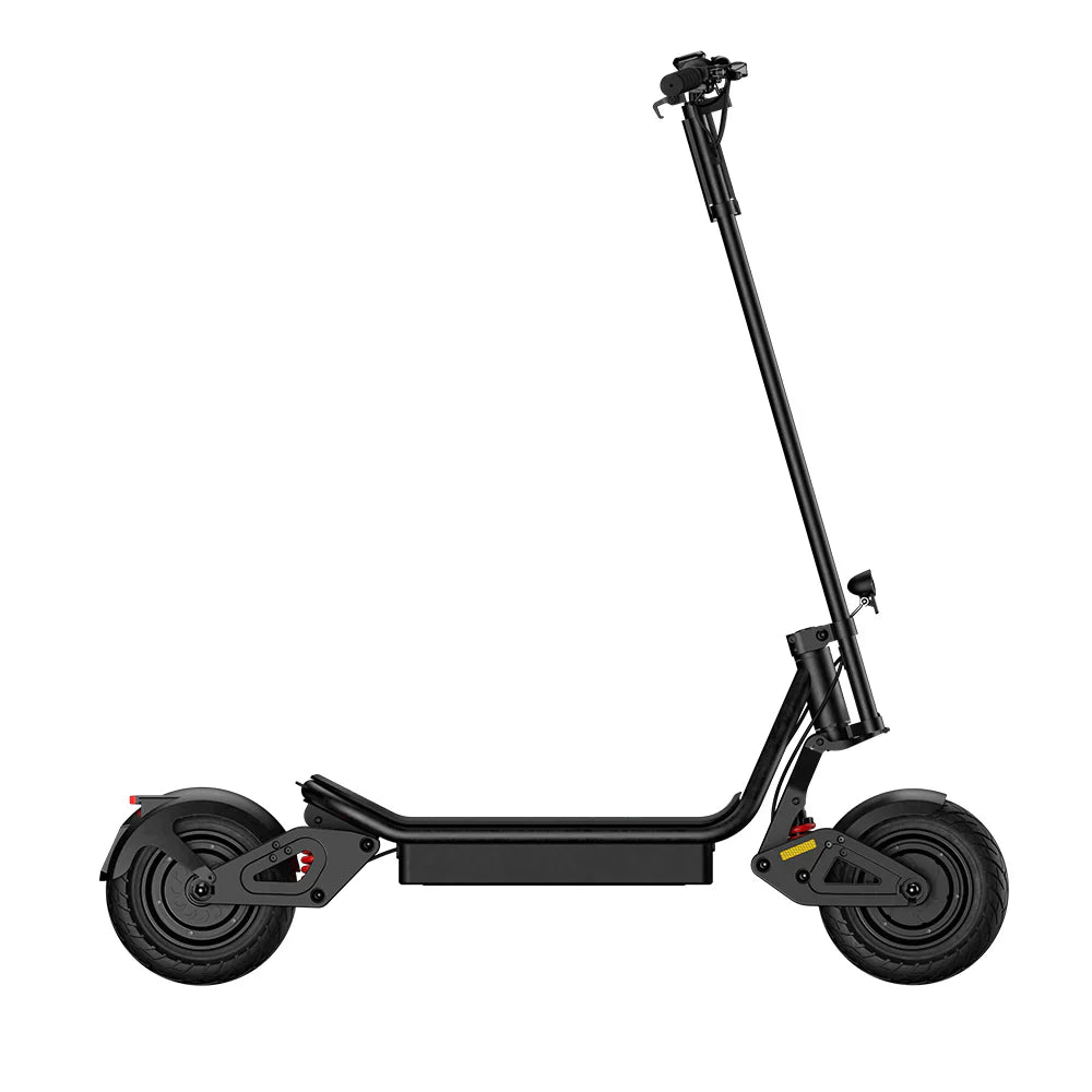 Black electric scooter on a white background