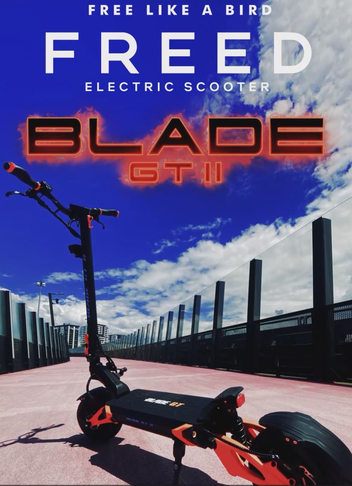 Blade GT2 image on hte pink Path. Auckland, NZ. Freed Electric Scooter