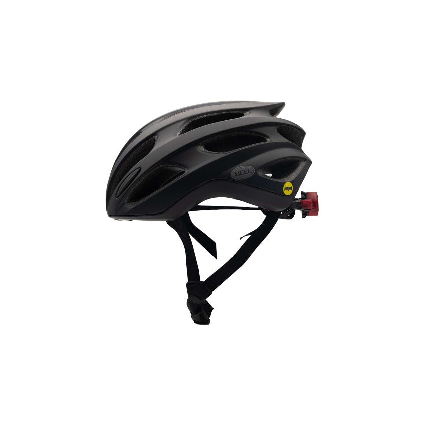 Bell Formula Mountain Bike Helmet with LED and MIPS Impact protection system.  Black, Side view. The safest helmet