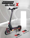 Blade X dual drive electric scooter with minimotors dual controller and EY3 throttle
