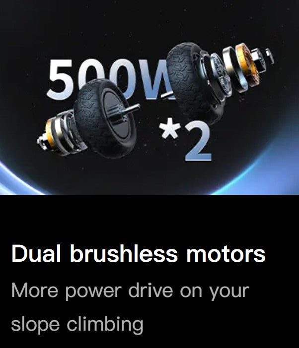 Dual brushless motors. e-trike 2 x 500 watt motors.. More power on your slope uphill graphic