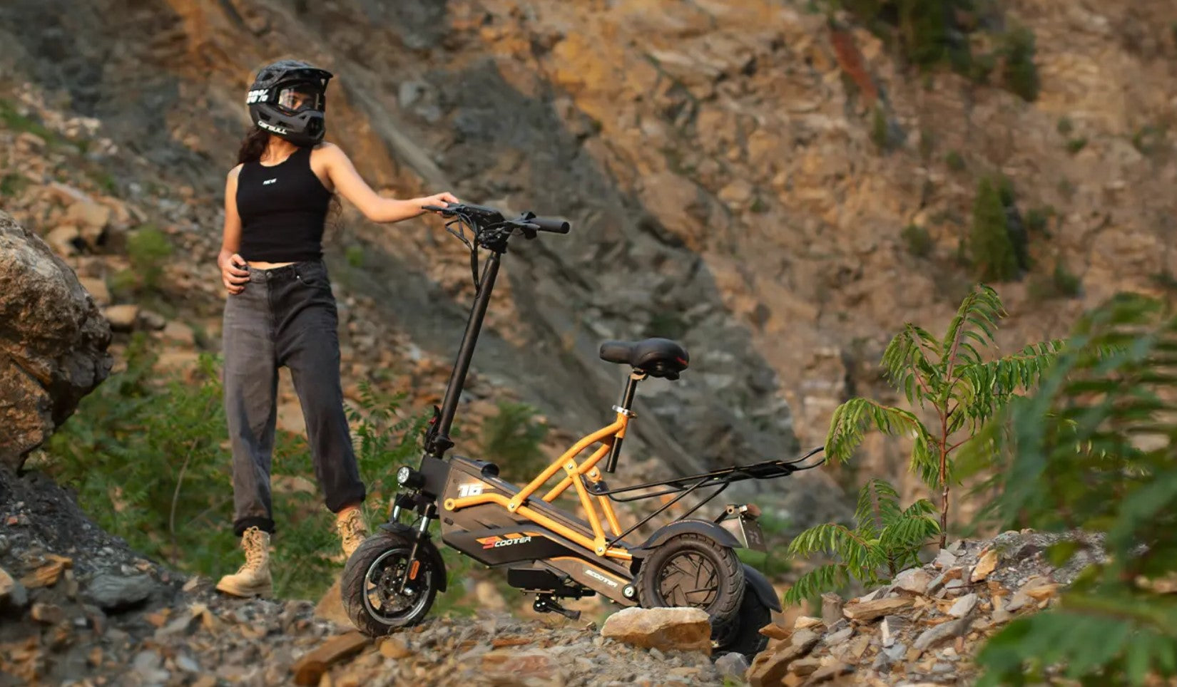 Freed Electric Trike on off road mountain track
