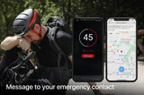 Evo 21 Black : Commuter bicycle helmet. Uses Google maps to show your GPS location and sends that location to your emergency contact