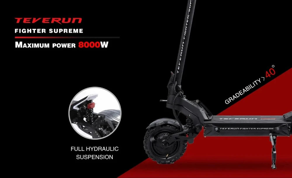 8kw electric scooter. Climb 40 degree hills. Full hydraulic suspension.