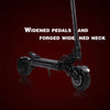 Widened deck and forged widened neck make this a safe  and comfortable electric scooter